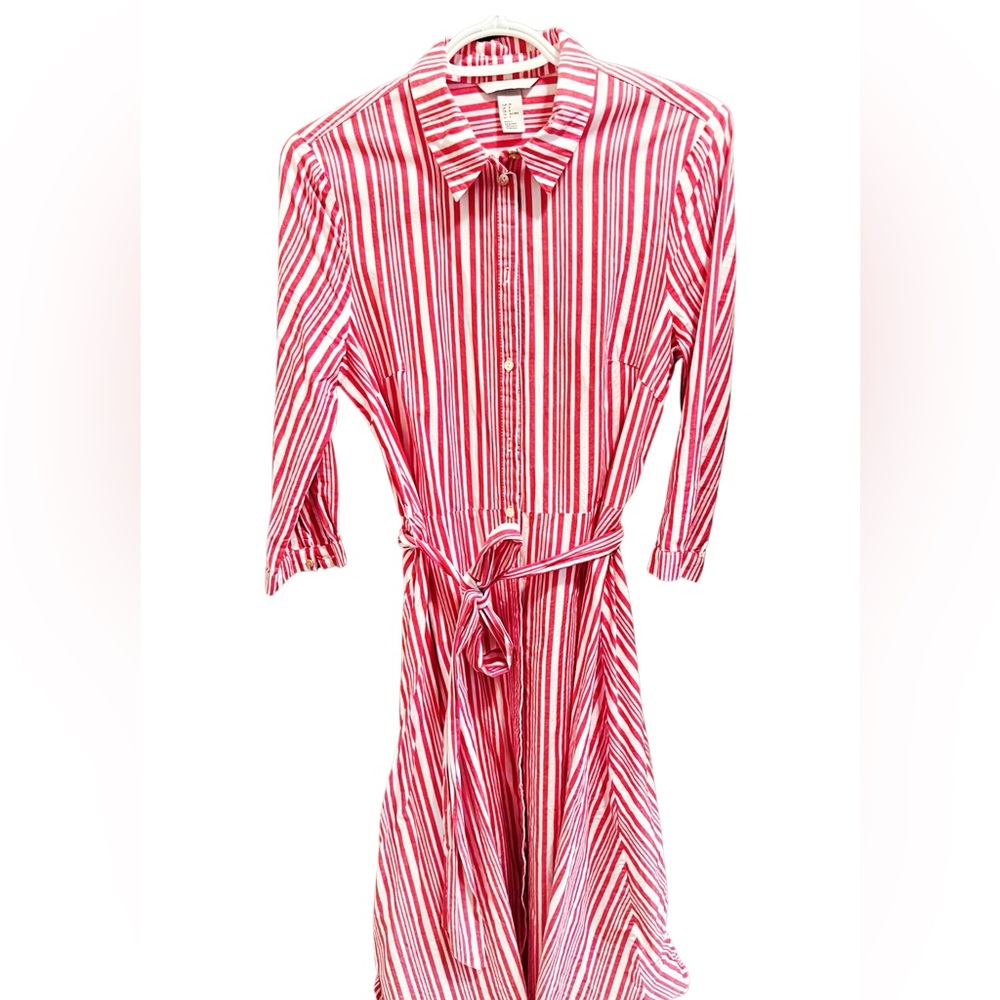 Red and White Maxi dress